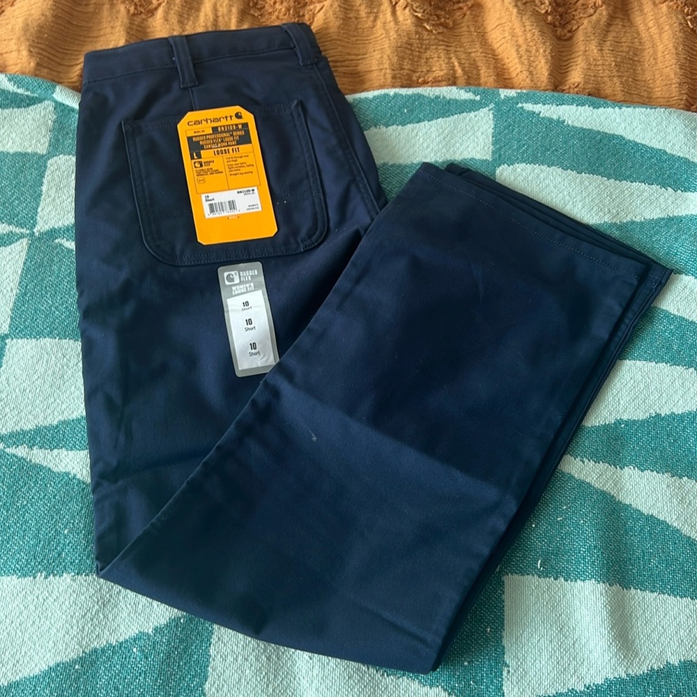 NWT Carhartt Women’s Rugged Flex Loose Fit Canvas Work Pant Size 10 S